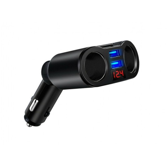 GSM-Ładowarka 12/24V,2 gniazda+2 USB+woltomierz -zdjęcie numer 4