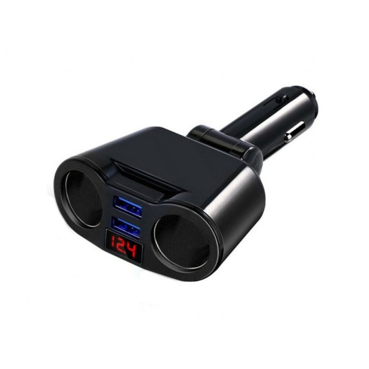 GSM-Ładowarka 12/24V,2 gniazda+2 USB+woltomierz -zdjęcie numer 3
