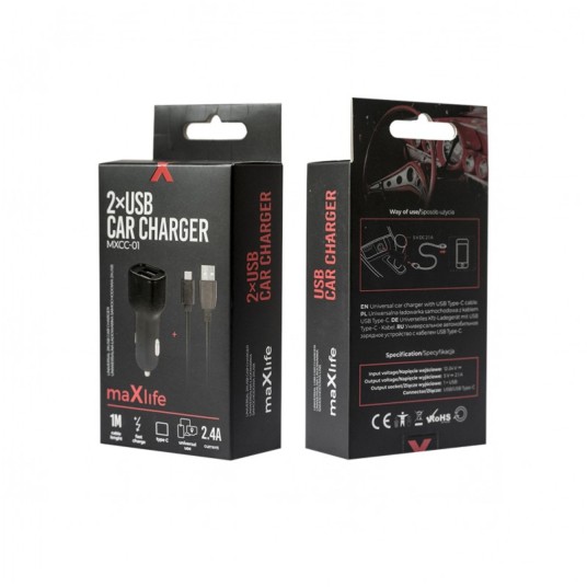 GSM-Ładowarka sam.5V-2 x USB 2,4 A+ kabel USB-C -zdjęcie numer 2