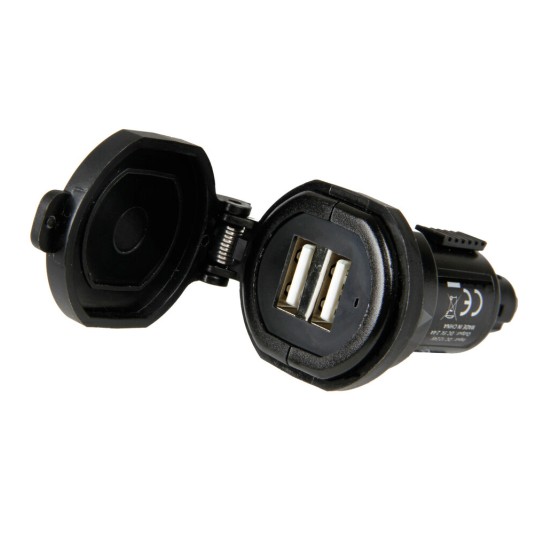 GSM-Ładowarka sam.FAST-wtyk DIN -2xUSB 2,7A 12/32V -zdjęcie numer 4