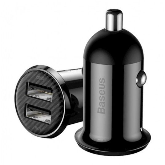 GSM-ładowarka samoch.Baseus 2x USB 4,8A czarna -zdjęcie numer 1