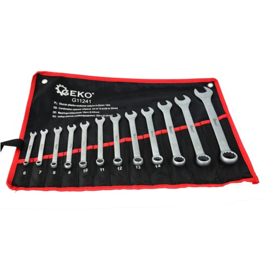 Klucz płasko-oczkowy.-zest.12 szt (6-22mm) CRV -zdjęcie numer 1