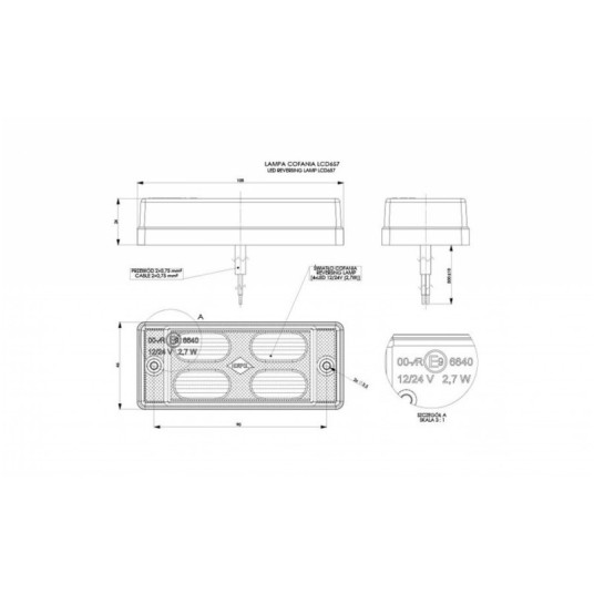 Lampa cofania - 12/24V LED -zdjęcie numer 2