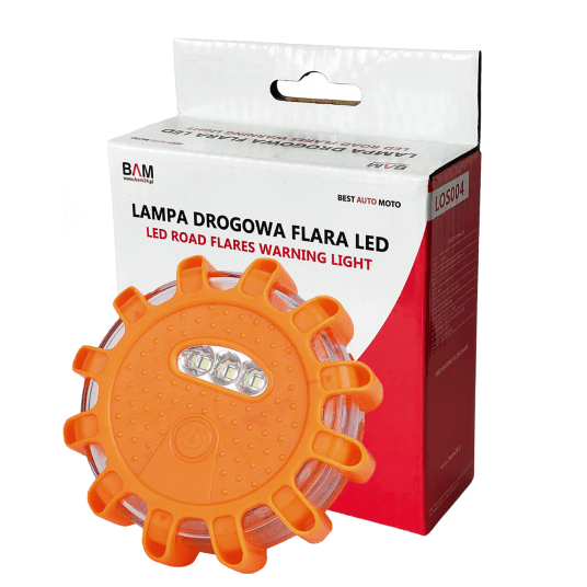 Lampa drogowa flara LED pomarańczowa-zasil. 3xAAA -zdjęcie numer 1