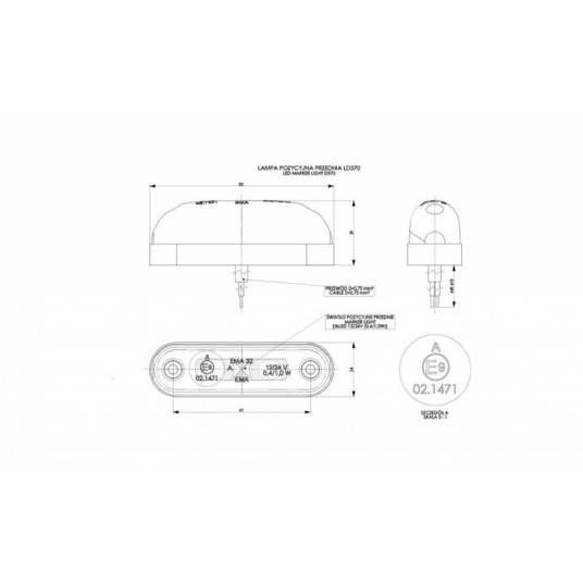 Lampa LED 12/24V-H32 kontur biała -zdjęcie numer 2