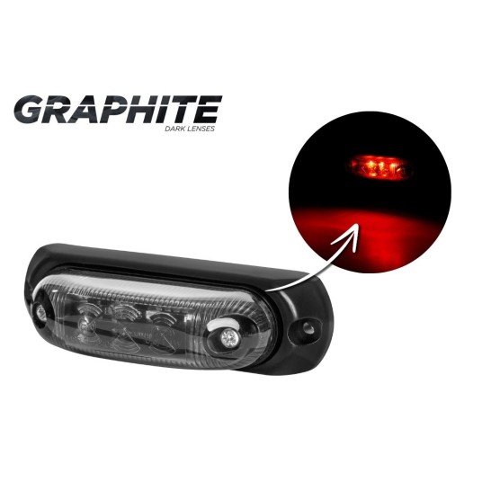 Lampa LED 12/24V-H32 kontur czerw.w gumie GRAPHITE -zdjęcie numer 1