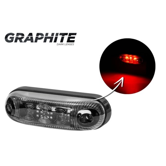 Lampa LED 12/24V-H32 kontur czerwona GRAPHITE -zdjęcie numer 1