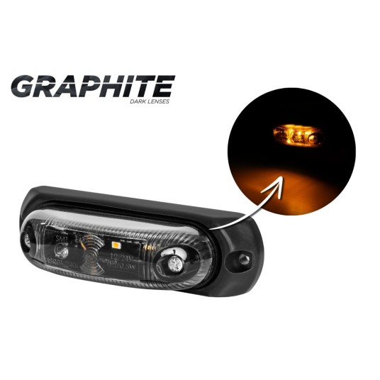 Lampa LED 12/24V-H32 kontur żółta w gumie GRAPHITE -zdjęcie numer 1