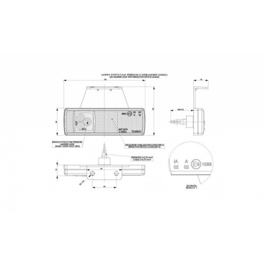 Lampa LED 12/24V-H41 podwieszana biała L -zdjęcie numer 2