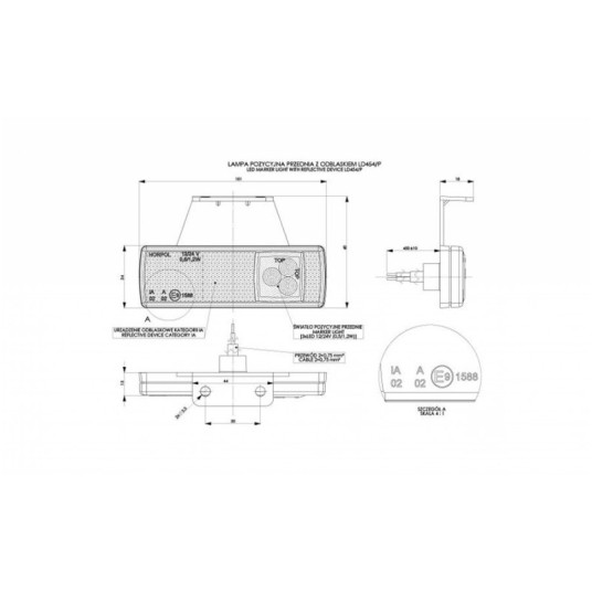 Lampa LED 12/24V-H41 podwieszana żółta P -zdjęcie numer 2
