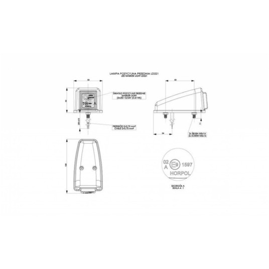 Lampa LED 12/24V-H44 łezka biała -zdjęcie numer 2