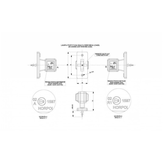 Lampa LED 12/24V-H44 stała -zdjęcie numer 2