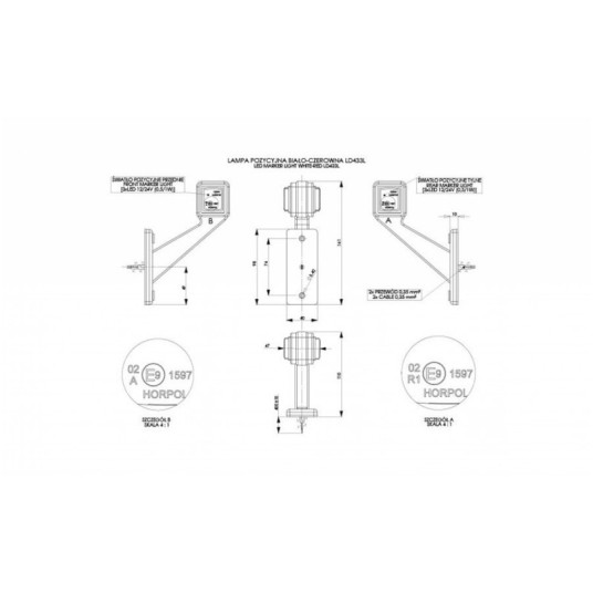 Lampa LED 12/24V-H44 ukośna krótka P -zdjęcie numer 2