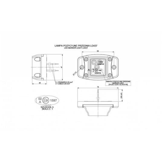 Lampa LED 12/24V-H44 w gumie biała -zdjęcie numer 2