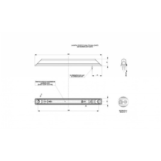 Lampa LED 12/24V-H49 listwa czerwona -zdjęcie numer 2