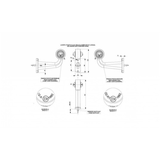 Lampa LED 12/24V-H51 łamana dł. P -zdjęcie numer 2