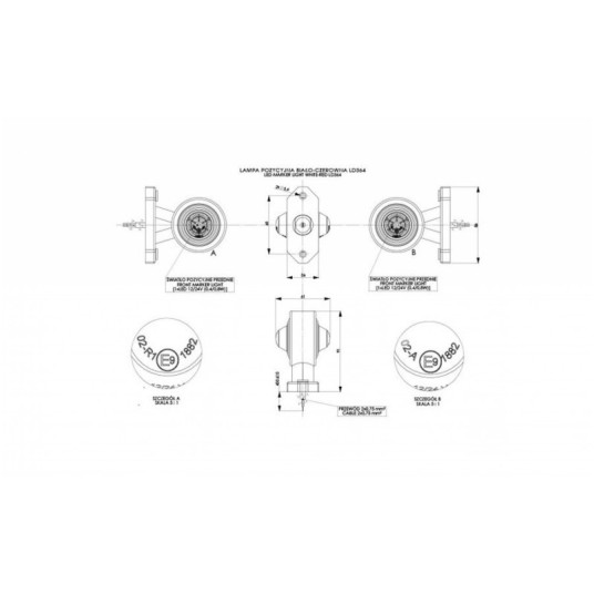 Lampa LED 12/24V-H51 prosta krótka -zdjęcie numer 2