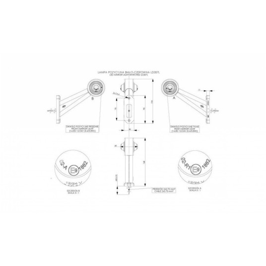 Lampa LED 12/24V-H51 ukośna dł. L -zdjęcie numer 2