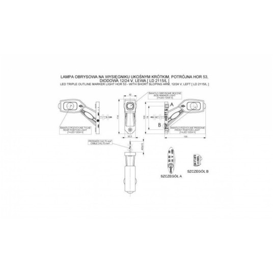 Lampa LED 12/24V-H53 skos.kr.+boczna L moc.pion. -zdjęcie numer 2
