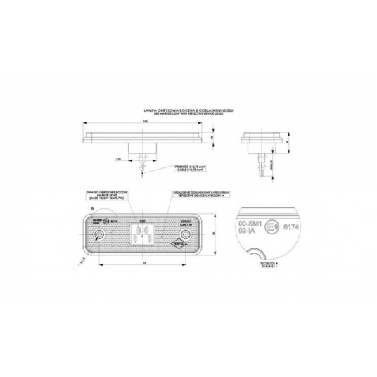 Lampa LED 12/24V-H55 czerw. -zdjęcie numer 2