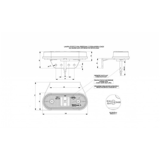 Lampa LED 12/24V-H61 podwieszana biała -zdjęcie numer 2