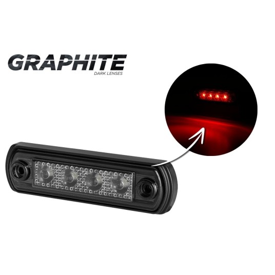 Lampa LED 12/24V-H65 na gumie czerwona GRAPHITE -zdjęcie numer 1