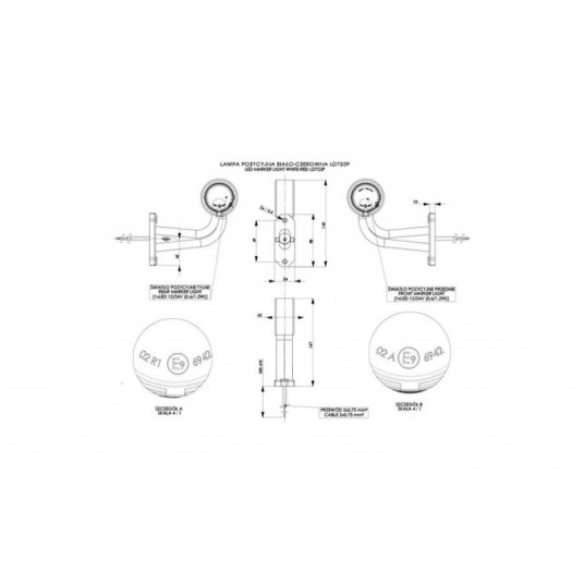 Lampa LED 12/24V-H69 łamana kr. P -zdjęcie numer 2
