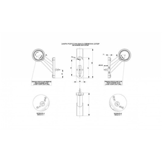 Lampa LED 12/24V-H69 ukośna kr. P -zdjęcie numer 2
