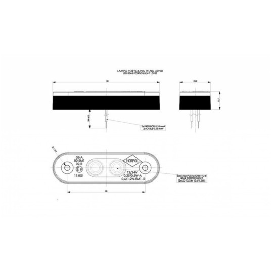 Lampa LED 12/24V-H72 stała czerwona -zdjęcie numer 2