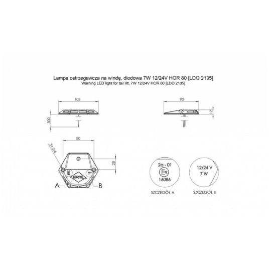 Lampa LED 12/24V-H80 winda -zdjęcie numer 2