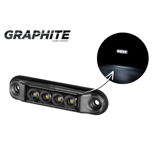 Lampa LED 12/24V-H88 SLIM biała GRAPHITE -zdjęcie numer 1