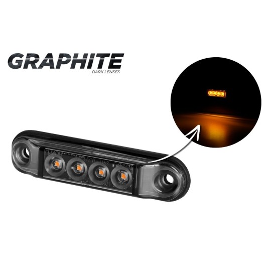 Lampa LED 12/24V-H88 SLIM żółta GRAPHITE -zdjęcie numer 1