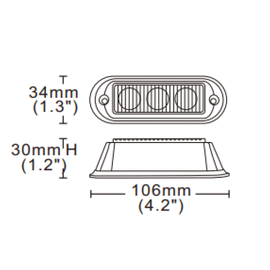 Lampa STROBO 3 X LED pomarańczowa R65R10 -zdjęcie numer 2