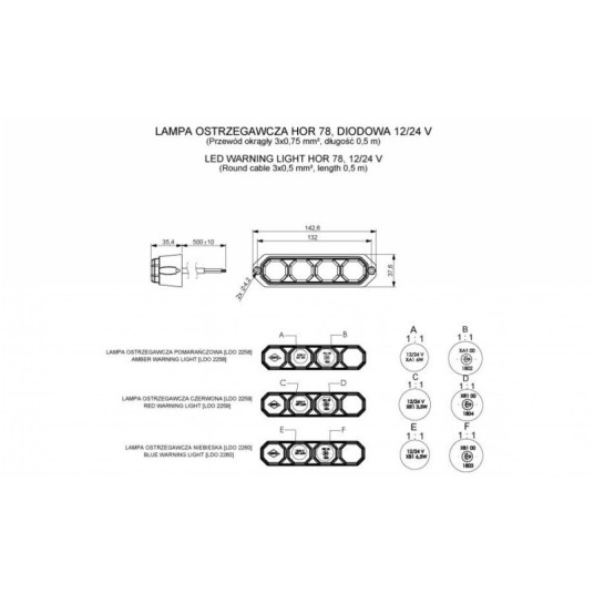 Lampa STROBO 4 X LED H78 żółta -zdjęcie numer 2