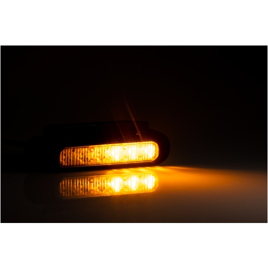 Lampa STROBO 6 X LED pomarańczowa PL przewód 1m -zdjęcie numer 4