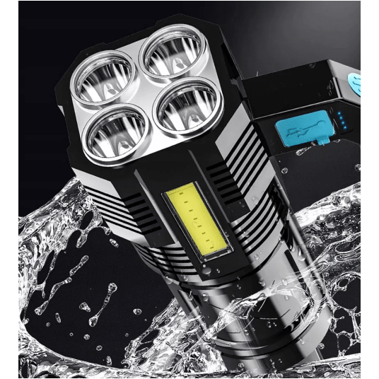Latarka taktyczna 4 LED + COB -zdjęcie numer 2