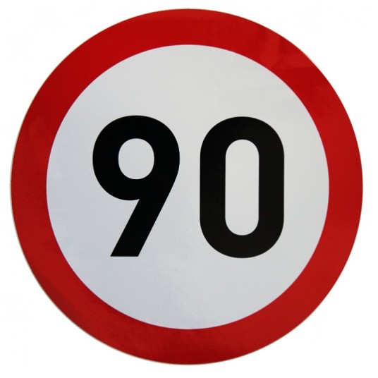 Nalepka limit prędk. 90km fi 220mm -zdjęcie numer 1