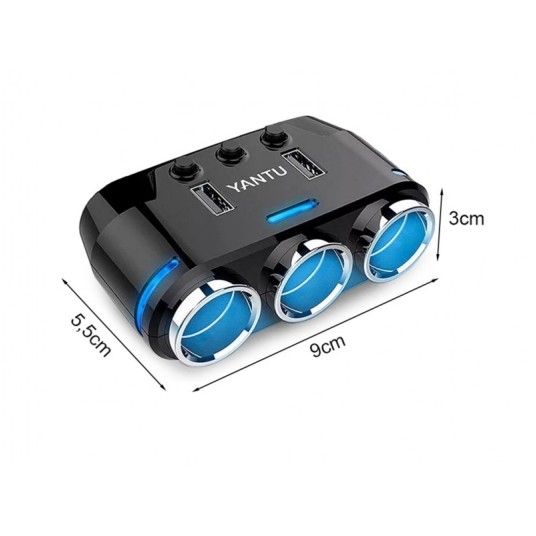 Rozgałęziacz 12/24V- 3 gniazda+2 USB z wyłącznik. -zdjęcie numer 4
