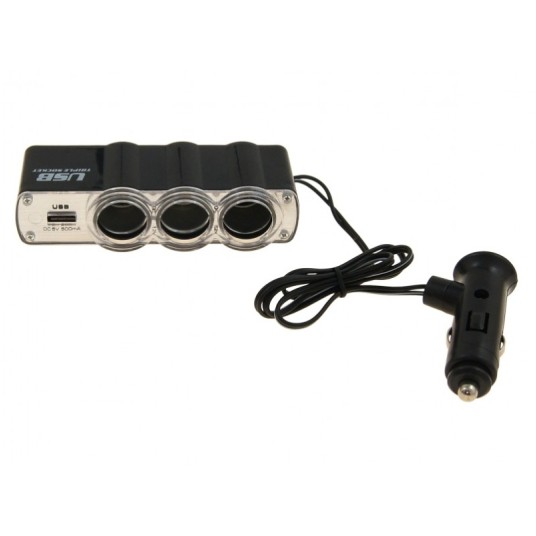 Rozgałęziacz 12/24V- 3 gniazda+USB -zdjęcie numer 1
