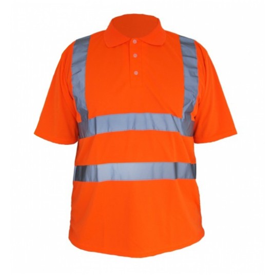 T-shirt POLO odblask. pomarańcz 3XL -zdjęcie numer 1