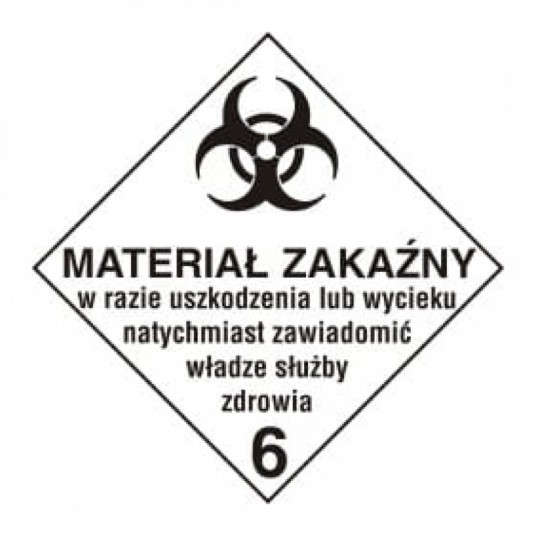 Tablica "ADR" 30x30cm nalepka - 6 mat.zakaźne -zdjęcie numer 1