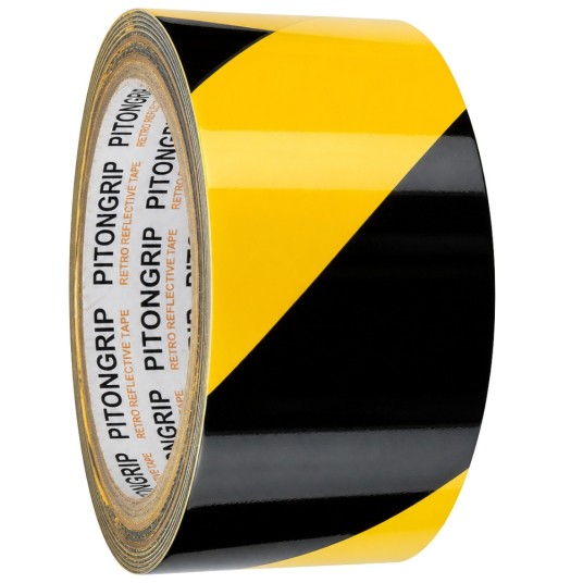 Taśma ostrzeg.samoprzyl.ŻÓŁTO-CZARNA 48mm x 18m -zdjęcie numer 1