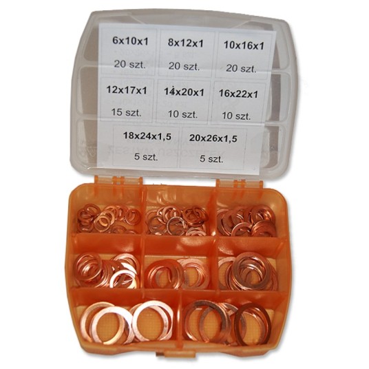Zestaw uszcz.miedź.6,8,10,12,14,16,18,20 (105 szt) -zdjęcie numer 1