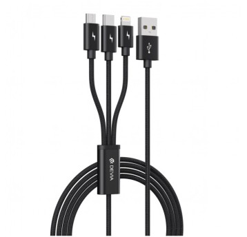 GSM-kabel Devia 3w1 Smart -Lightning+USB-C+microU