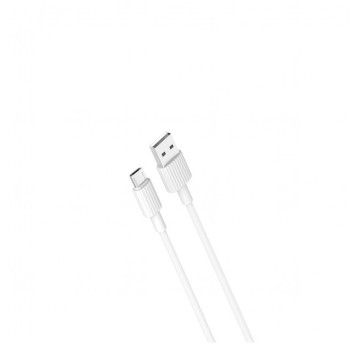 GSM-Kabel USB 2,4 A-micro B 1m silikon biały