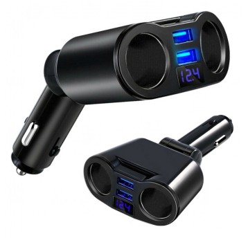 GSM-Ładowarka 12/24V,2 gniazda+2 USB+woltomierz
