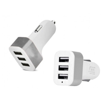 GSM-Ładowarka sam. 5V 3.1A DC 12-24V- 3 x USB