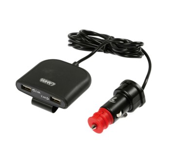 GSM-Ładowarka sam.FAST-wtyk DIN -4xUSB 7,8A 12/24V