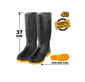 INGCO-Kalosze PVC rozm.40 - czarne