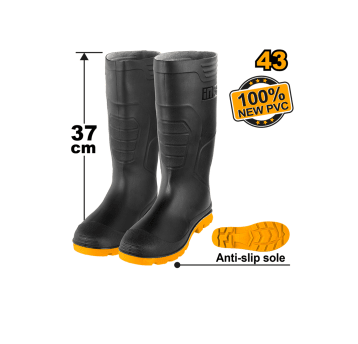 INGCO-Kalosze PVC rozm.43 - czarne